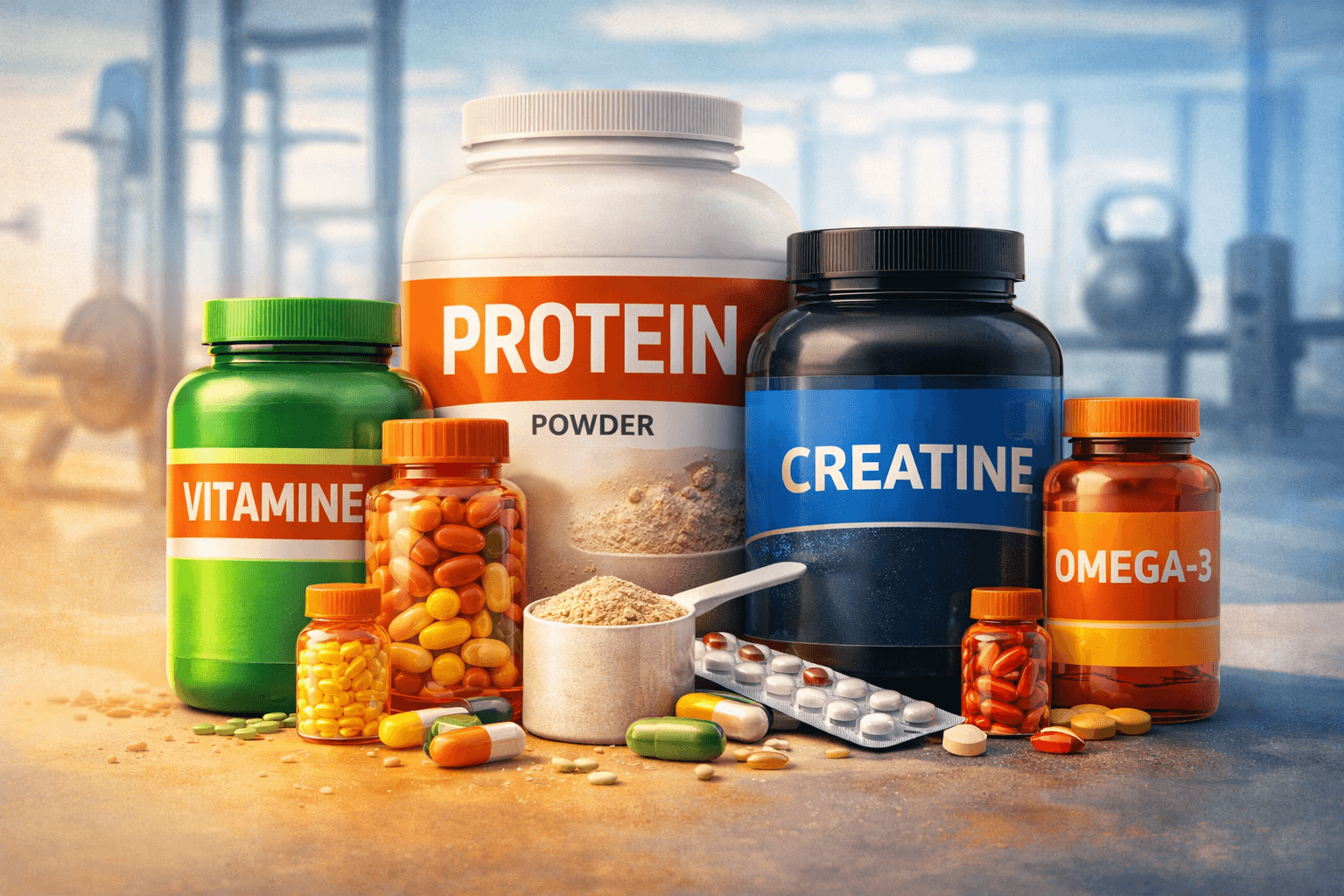 Compléments alimentaires : protéine whey et créatine pour la musculation